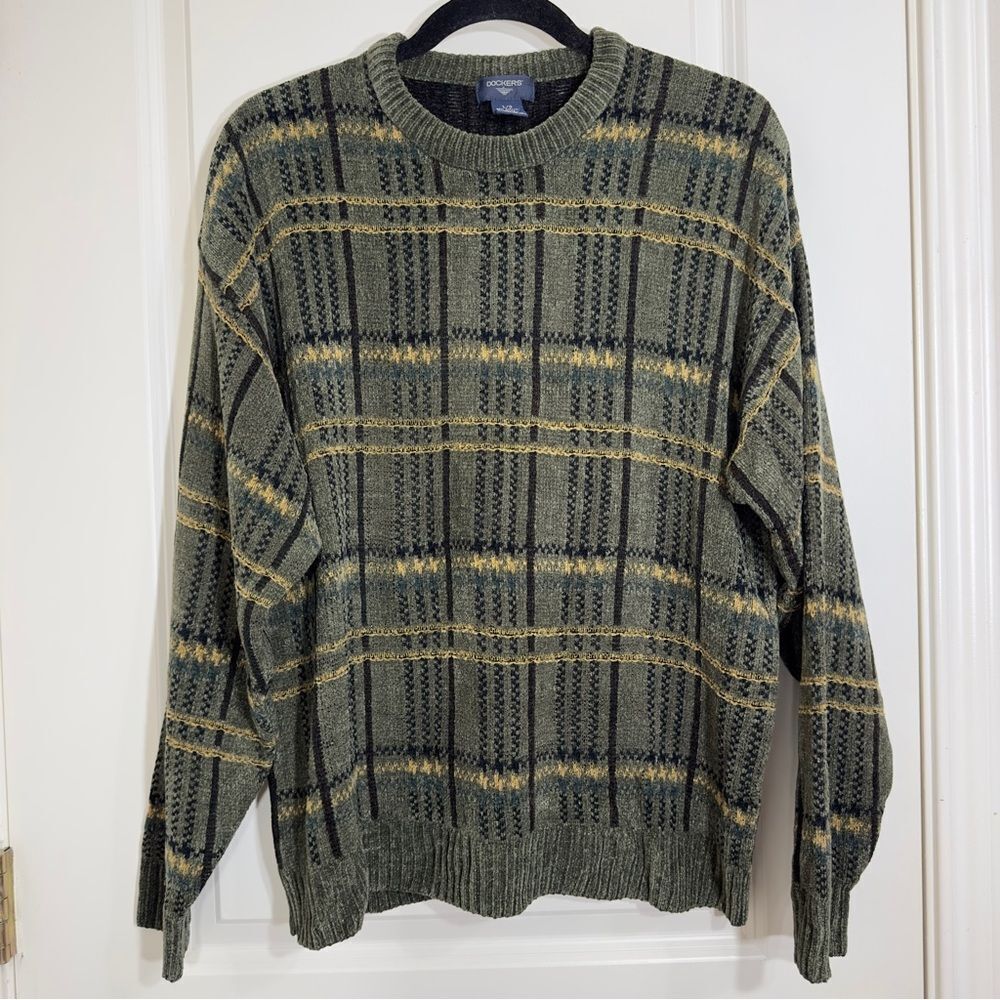 DOCKERS GRANDPA KNIT LONG SLEEVE PULLOVER SWEATER LARGE MEN'S - Picture 1 of 9